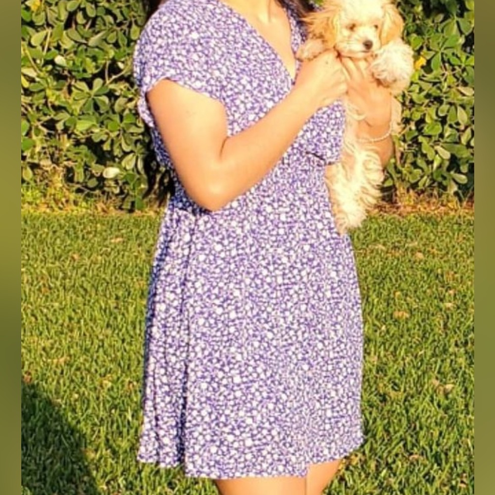 Blue & White Floral Dress